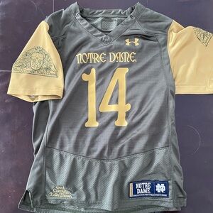Under Armour Green and Gold Notre Dame Jersey